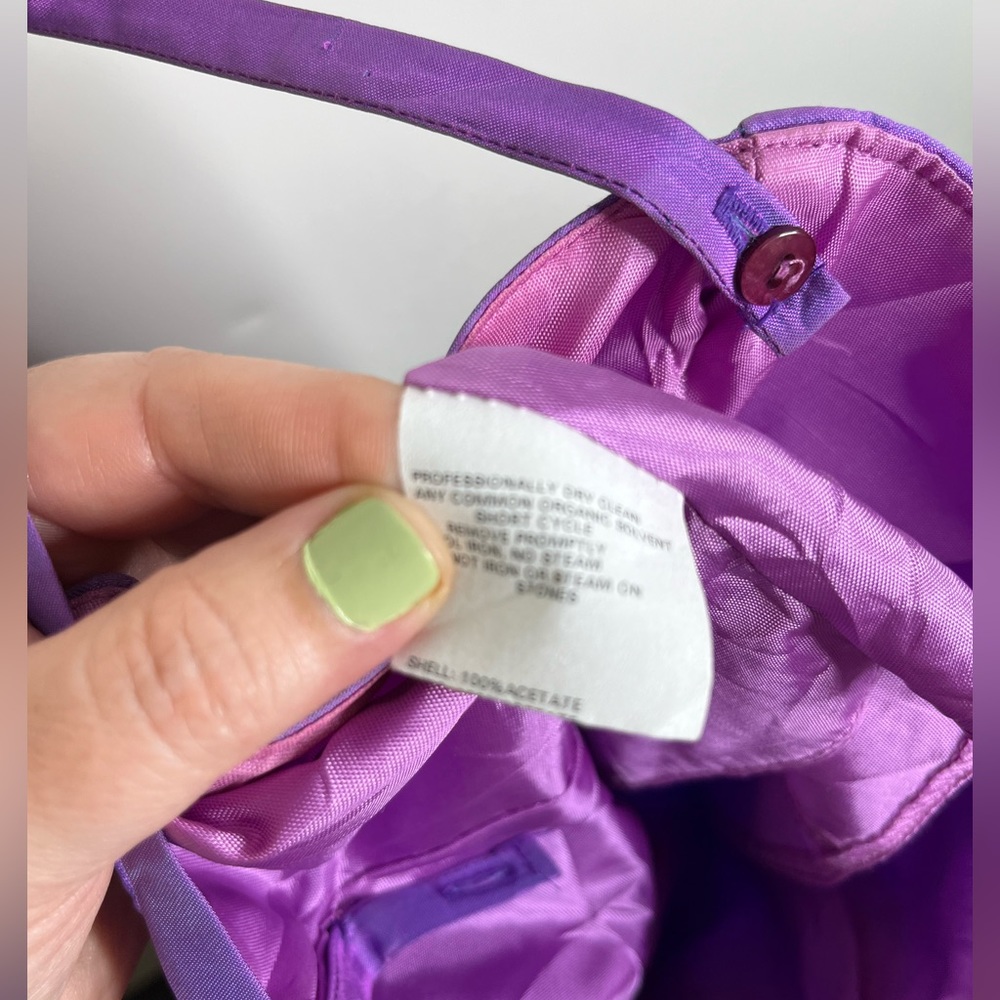 Jessica McClintock for Gunne Sax Purple iridescent rhinestone millennial Dress - Picture 12 of 13